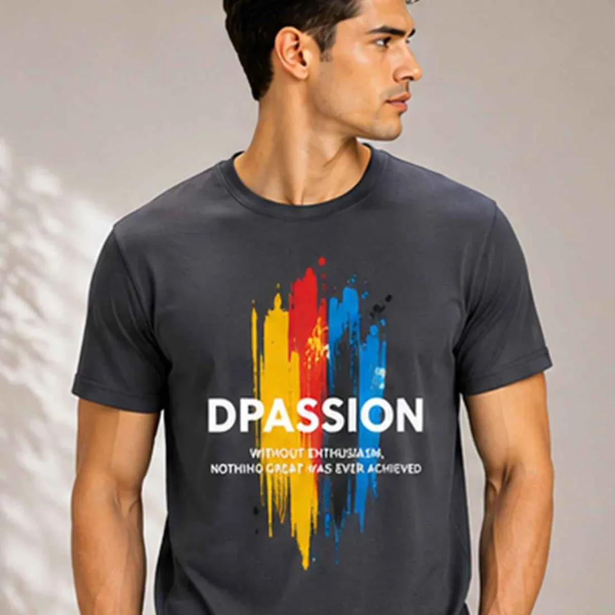 Men's Quick Dry Sports T-Shirt | Printed Gym Workout Running Training Activewear Tee (Grey), photo 4 of 4