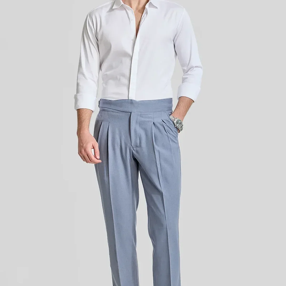 Greyish Blue Gurkha Trousers, photo 3 of 4