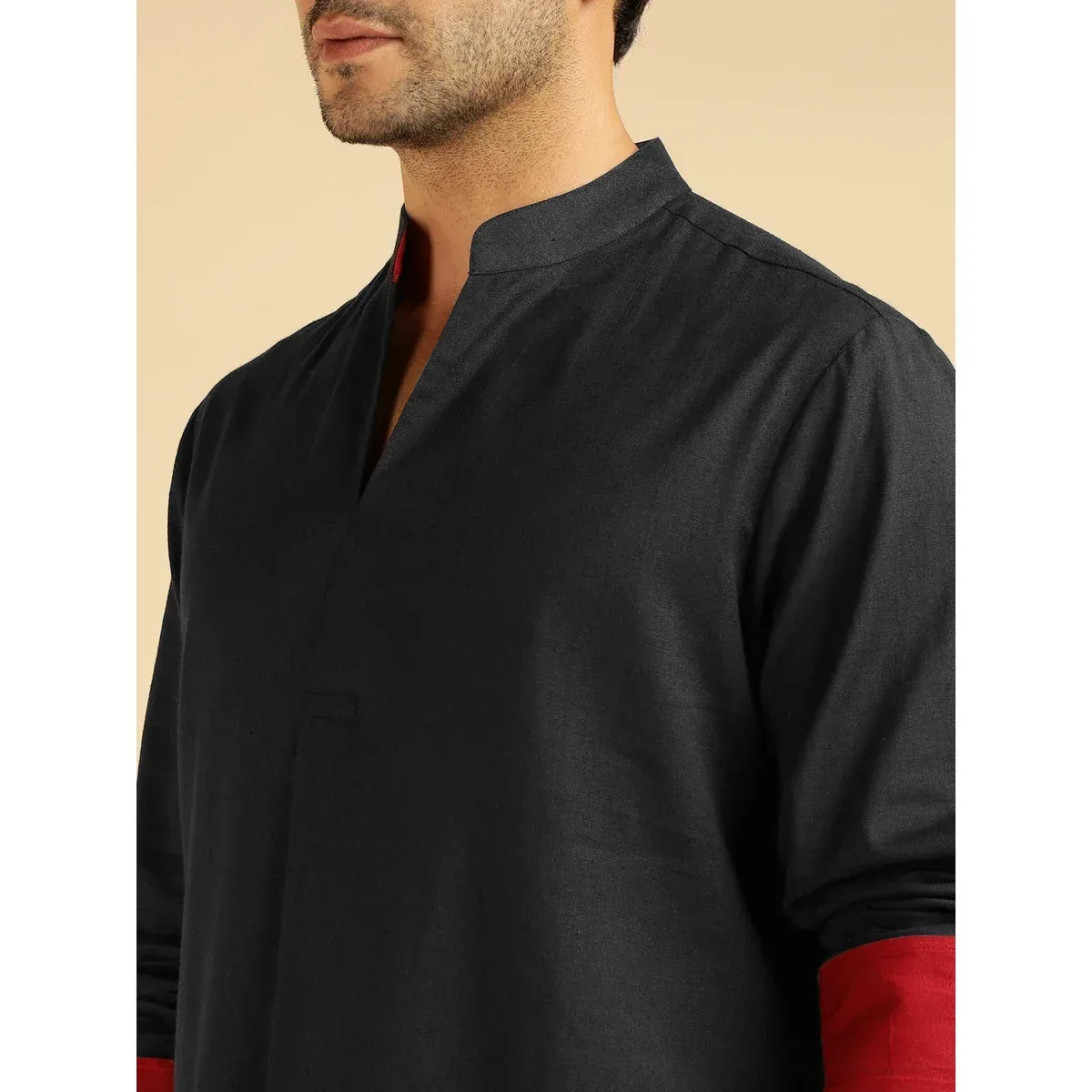 Premium Black Pure Cotton Shirt With Pants Co-Ord Set for Men, photo 2 of 4