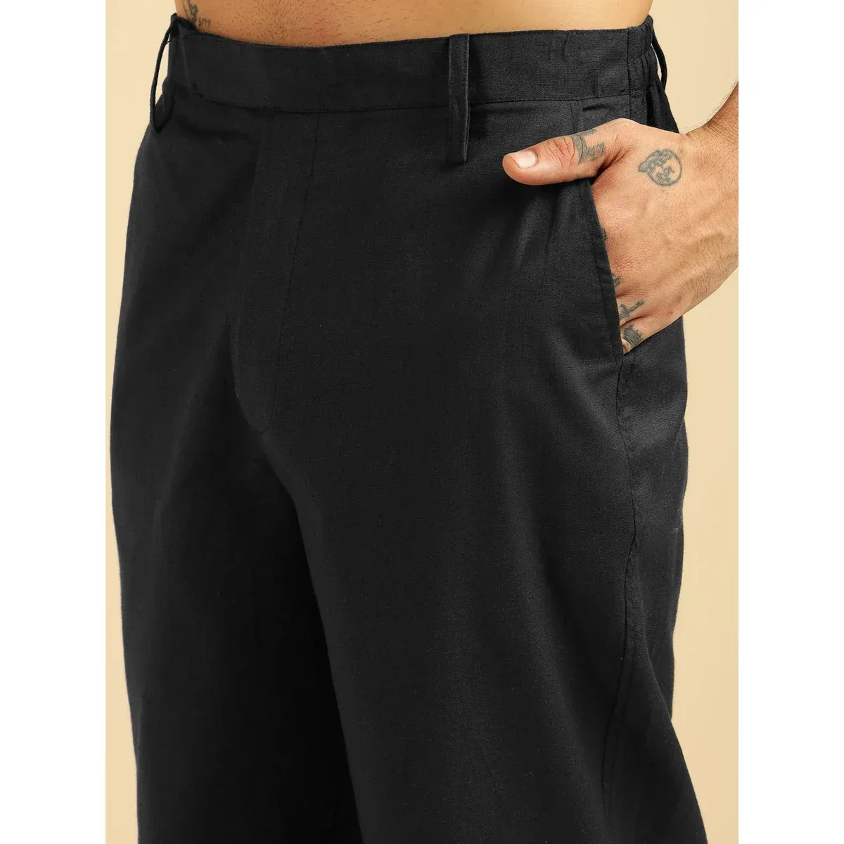 Premium Black Pure Cotton Shirt With Pants Co-Ord Set for Men, photo 3 of 4