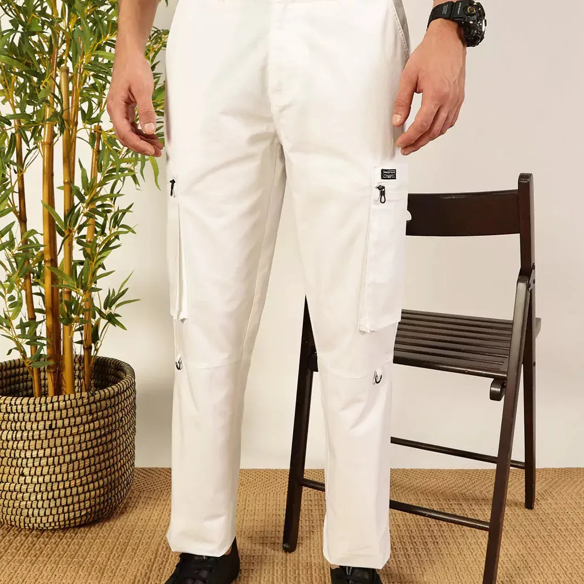 Men Smart Easy Wash Cargo Trousers, photo 2 of 4