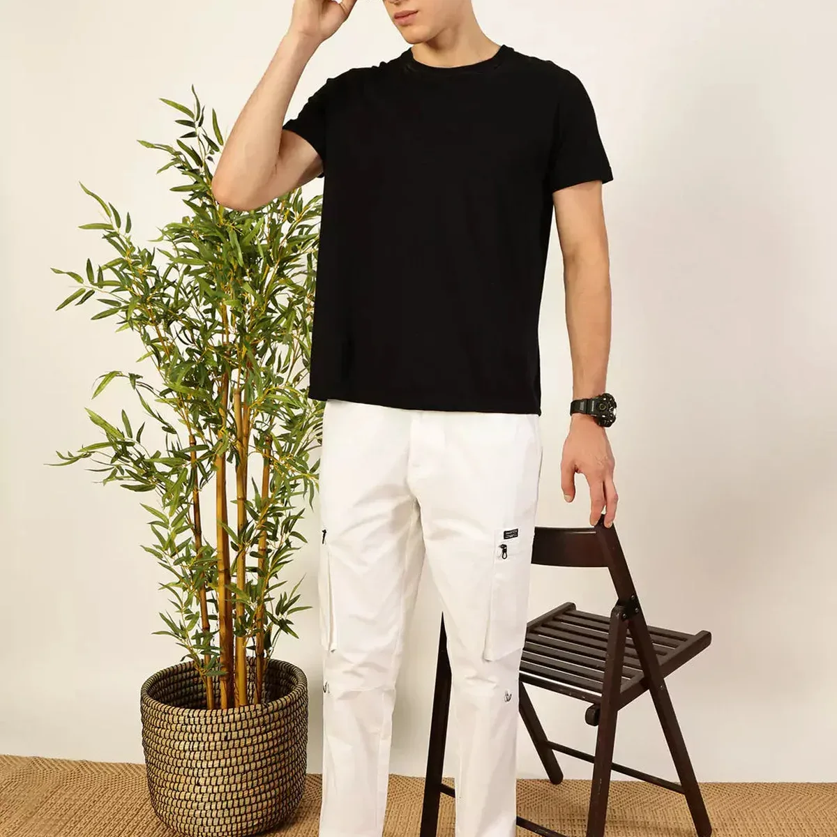 Men Smart Easy Wash Cargo Trousers, photo 4 of 4