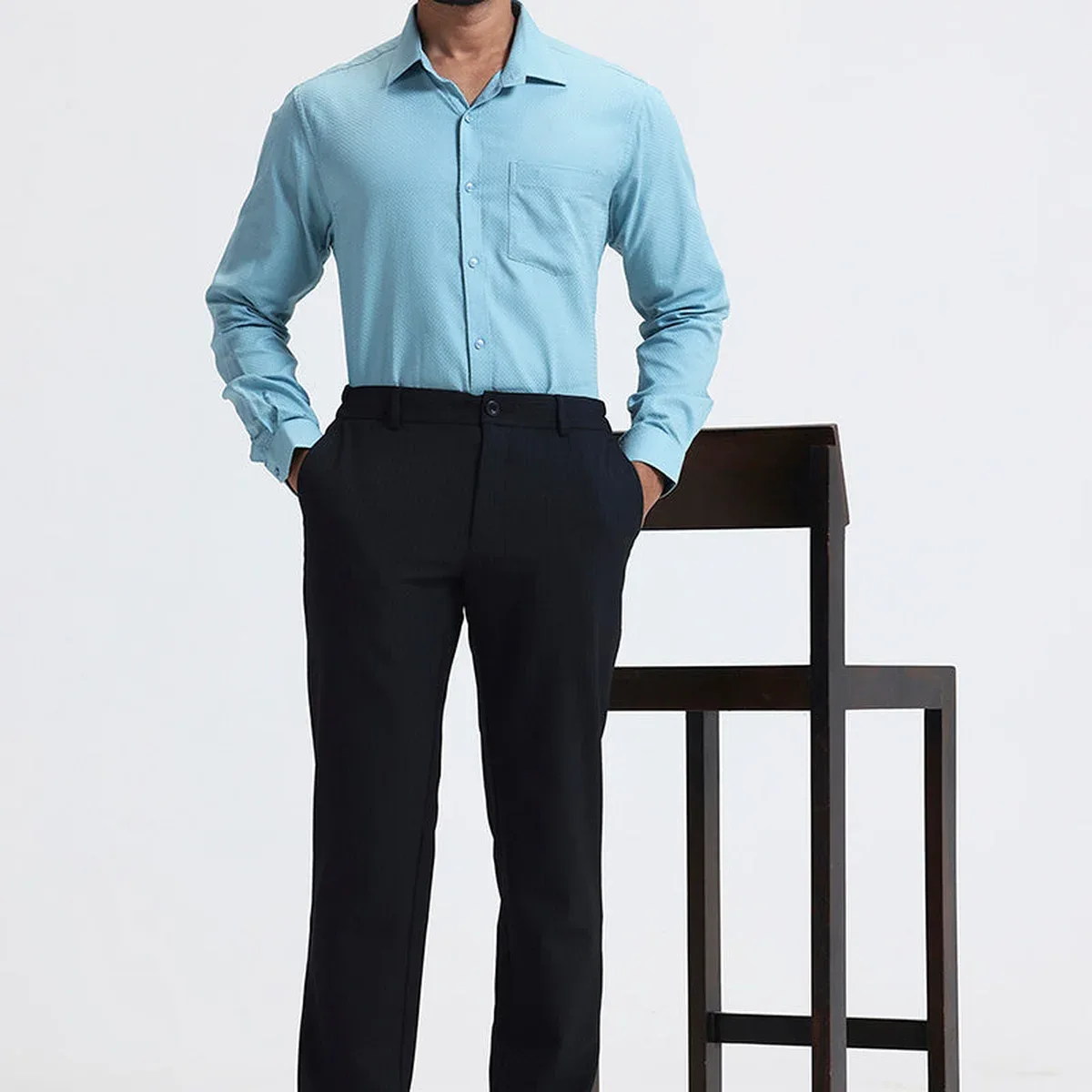 Flexi Fit - Dark Navy Stretchable Formal Trousers For Men, photo 3 of 4