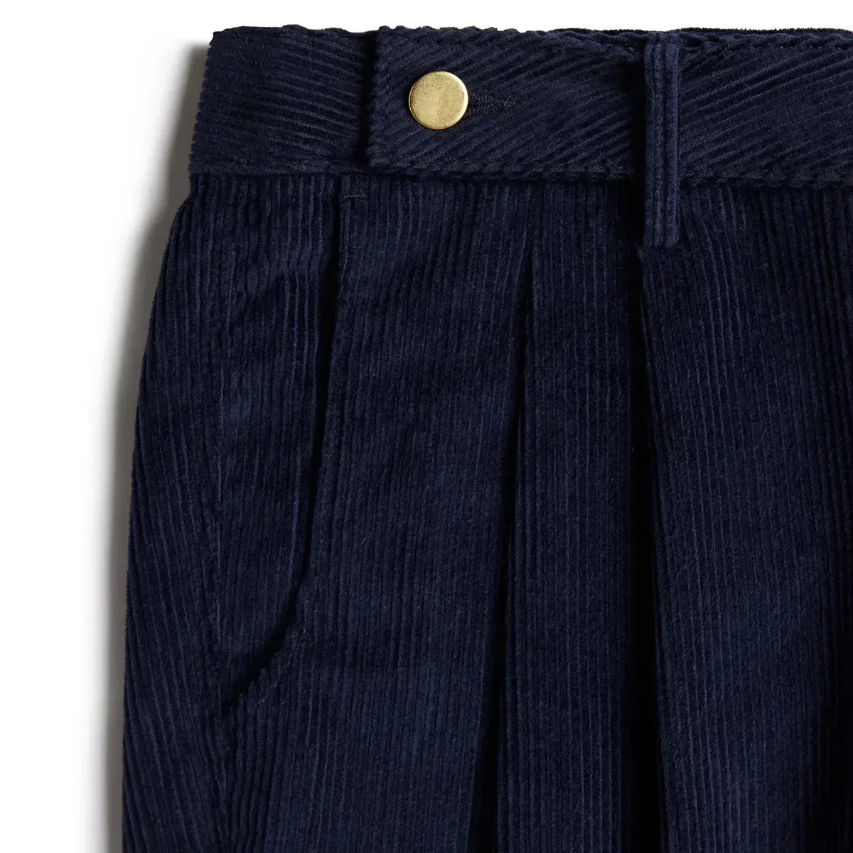 Sierra Corduroy Pleated Chinos - Navy, photo 2 of 4