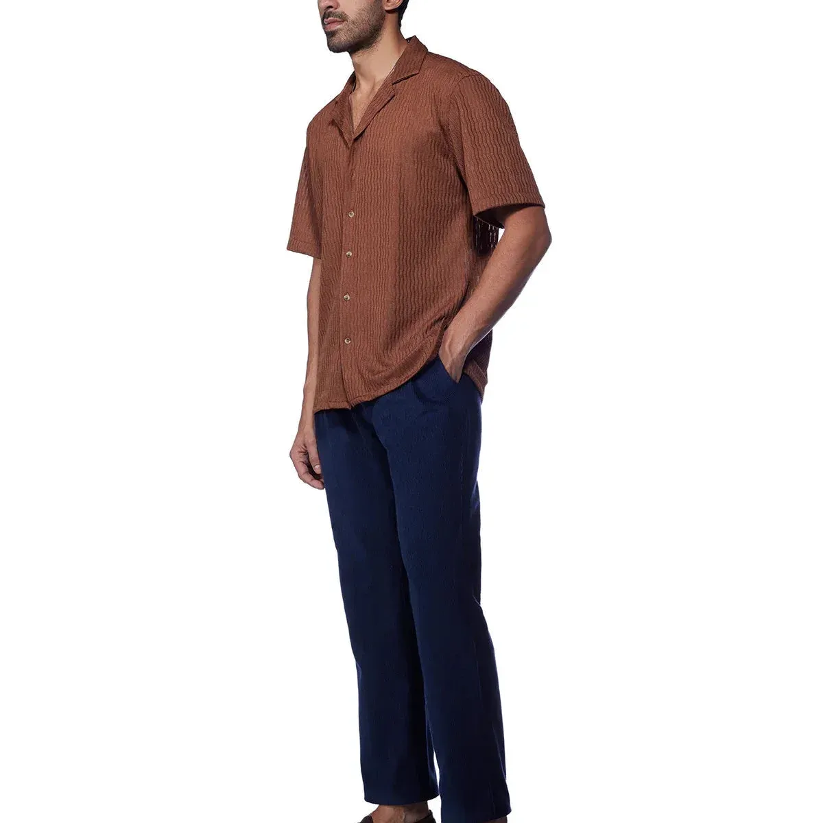 Sierra Corduroy Pleated Chinos - Navy, photo 3 of 4