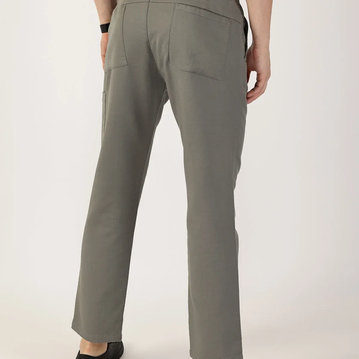 Dark Grey Smart Regular Fit Mid-Rise Chinos Trouser For Men, photo 2 of 4