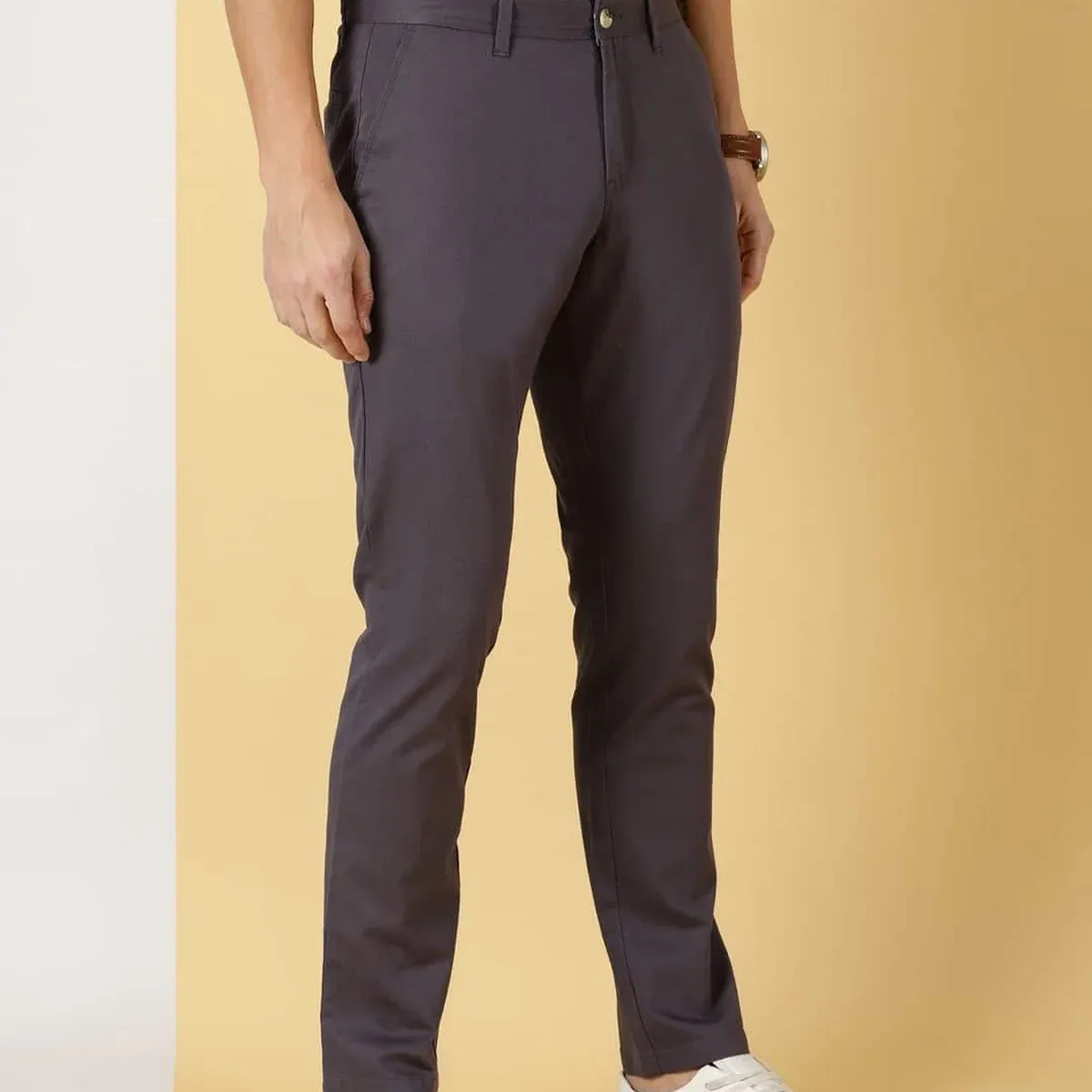 Men Mid-Rise Smart Fit Easy Wash Chinos Trousers, photo 2 of 4