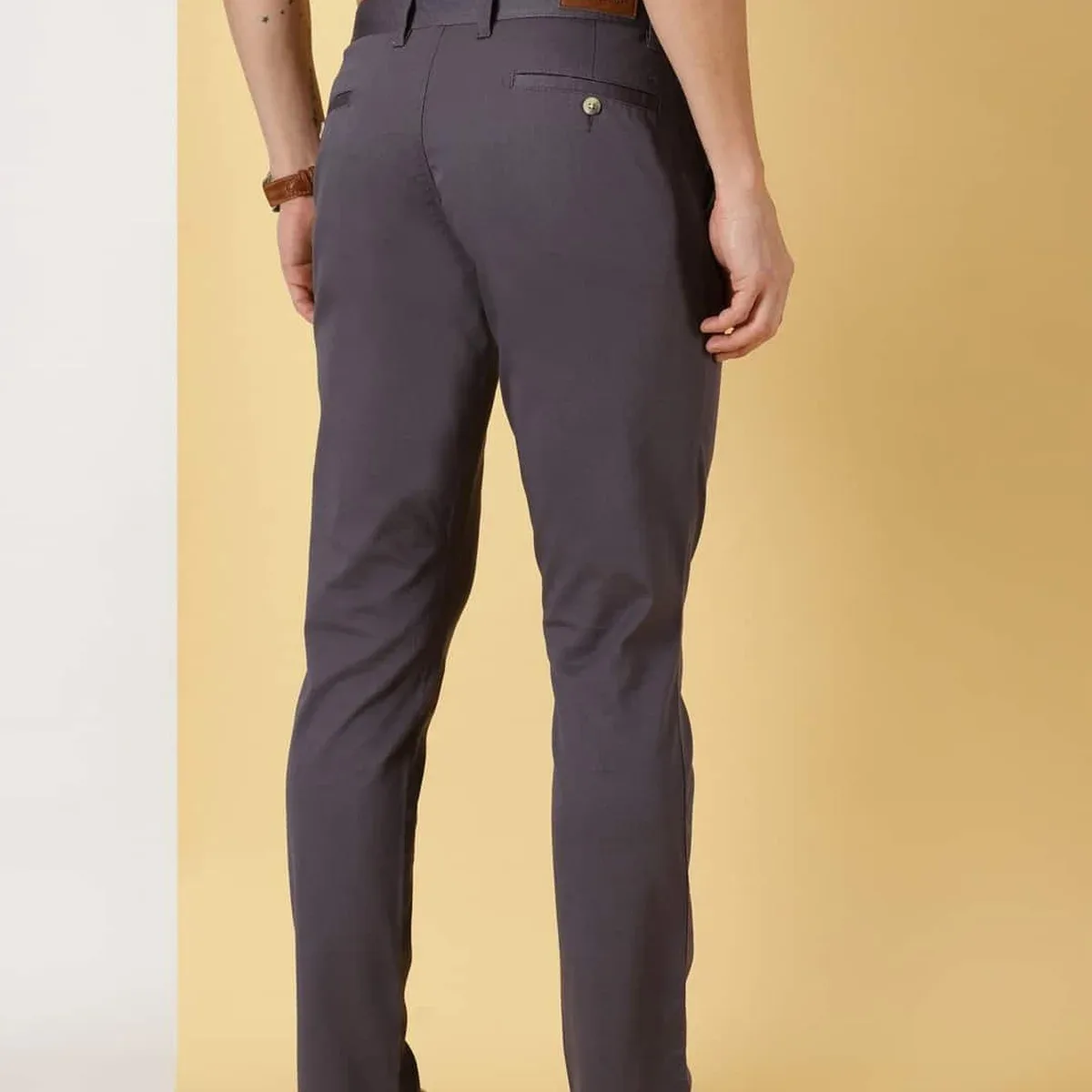 Men Mid-Rise Smart Fit Easy Wash Chinos Trousers, photo 3 of 4