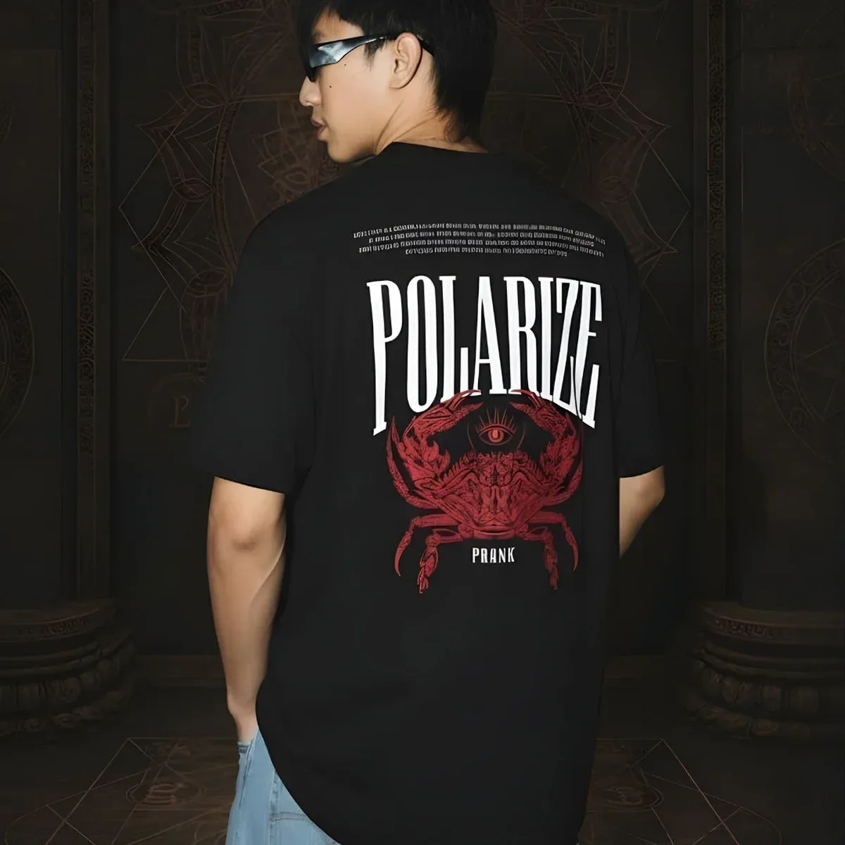 Polarize Mandala Roots Printed Men Premium Oversized T-Shirt, photo 1 of 4
