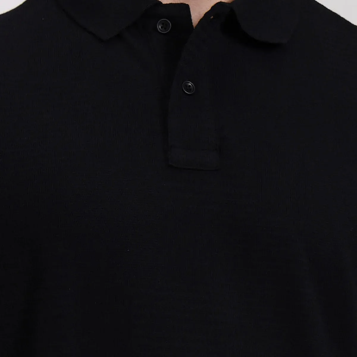 Black Solid Slim Fit Polo T-Shirt | Greenfibre, photo 2 of 4