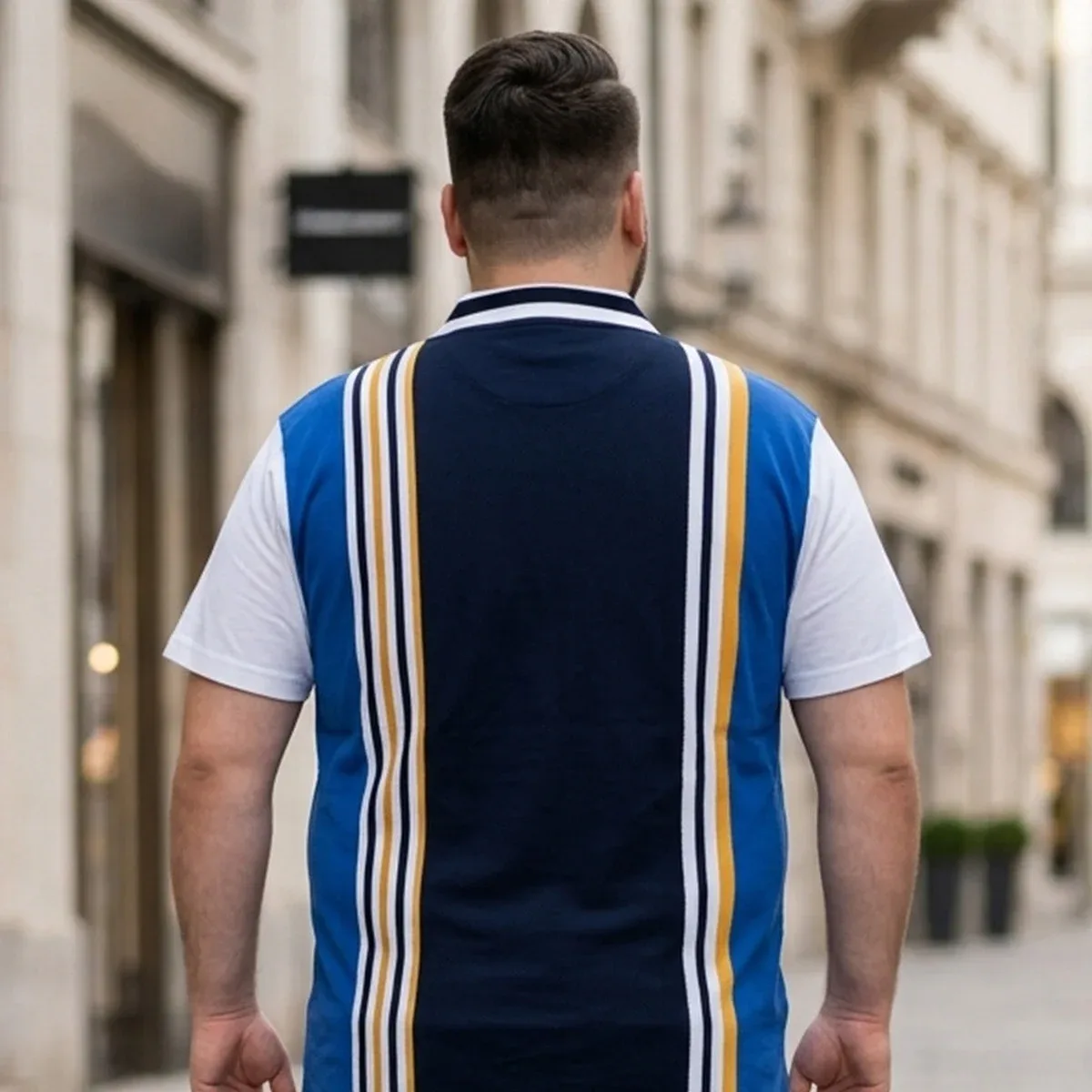 Men Plus Size Blugold Multi Colorblock Polo T-Shirt, photo 3 of 4