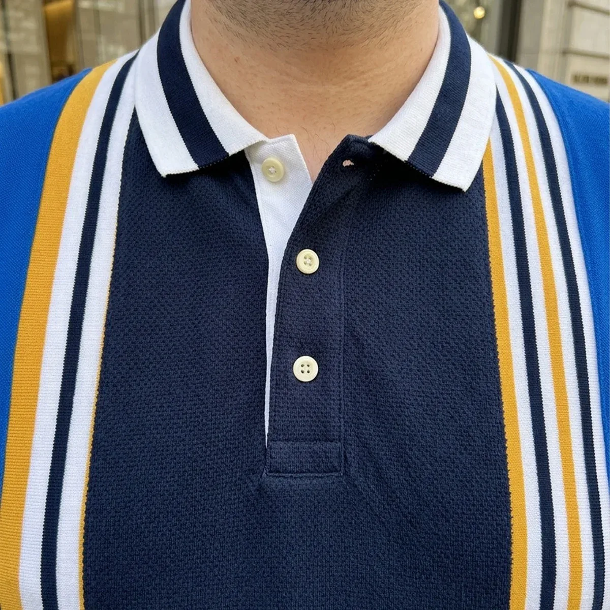 Men Plus Size Blugold Multi Colorblock Polo T-Shirt, photo 4 of 4