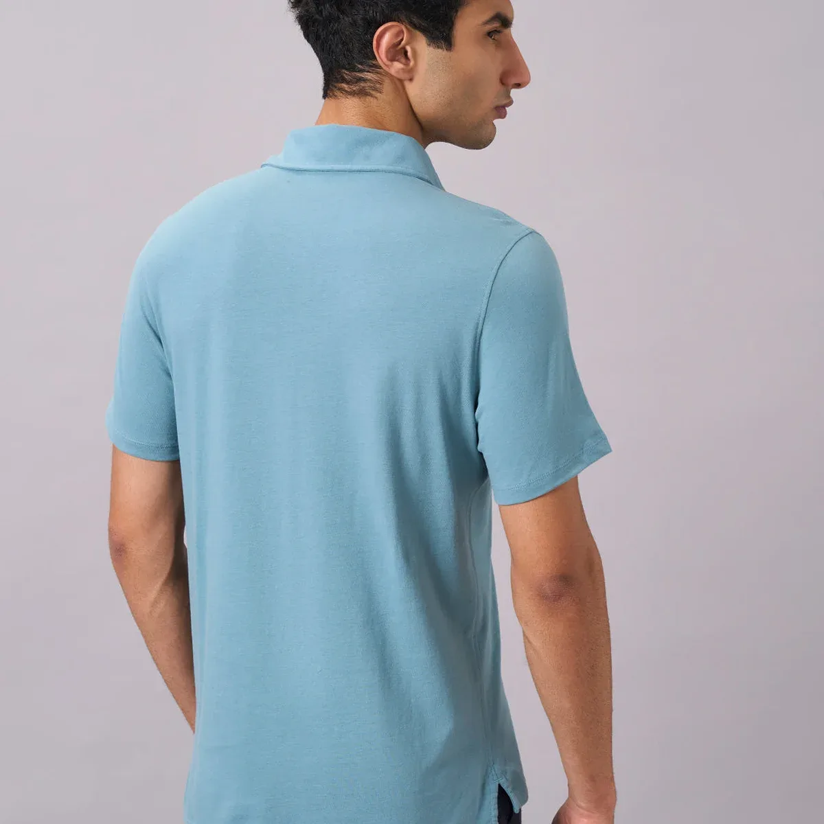 Men’s Organic Cotton Regular Fit Solid Polo T-Shirt Blue, photo 4 of 4
