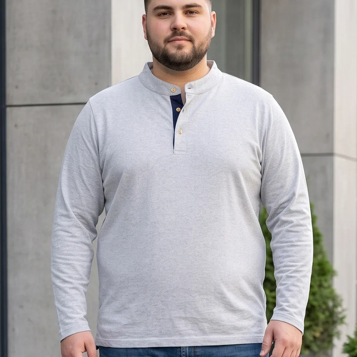 Men Plus Size Hemsworth Solid Henley Tshirt, photo 1 of 4