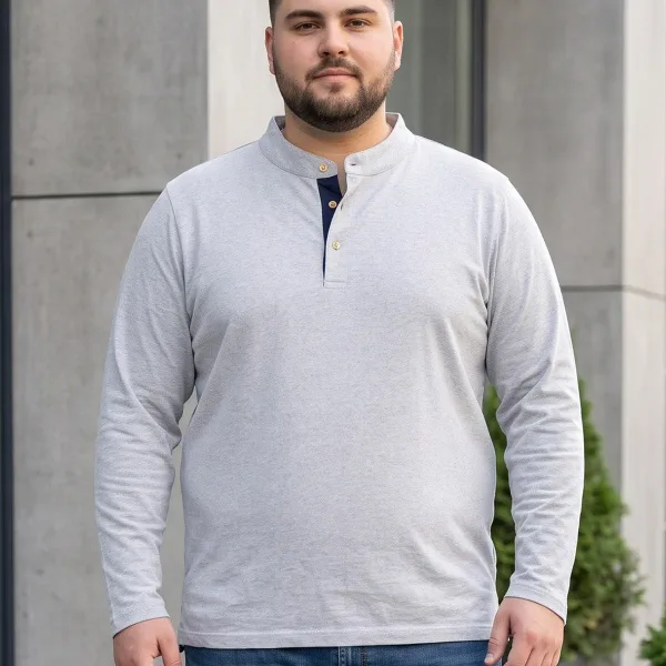 Men Plus Size Hemsworth Solid Henley Tshirt