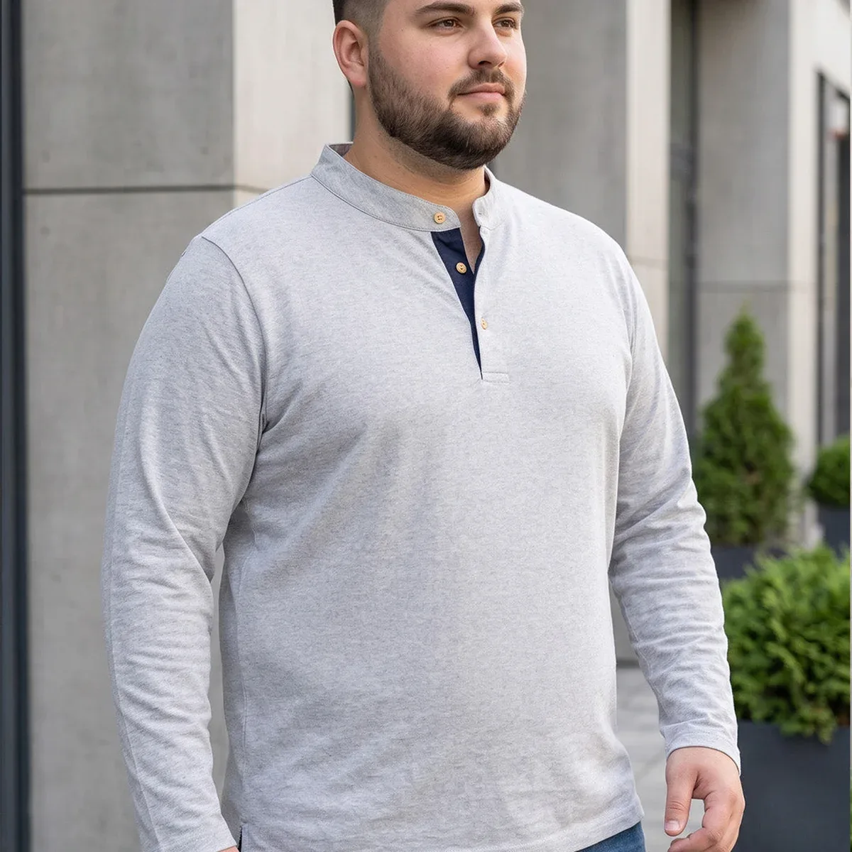 Men Plus Size Hemsworth Solid Henley Tshirt, photo 4 of 4