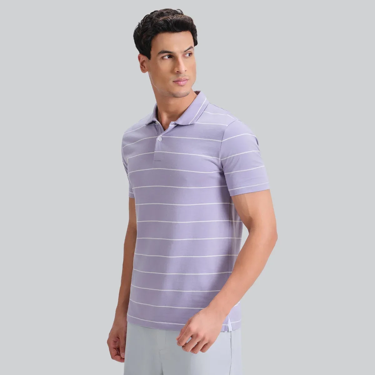 Linea Cotton Polo T-shirt - Misty Lilac, photo 4 of 4