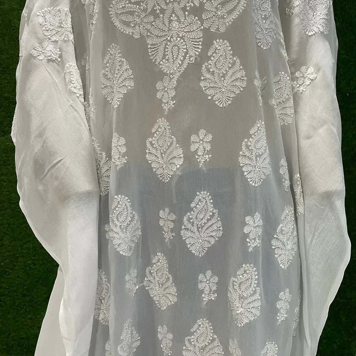 Lucknowi Chikankari Long Kaftan Dress, photo 4 of 4