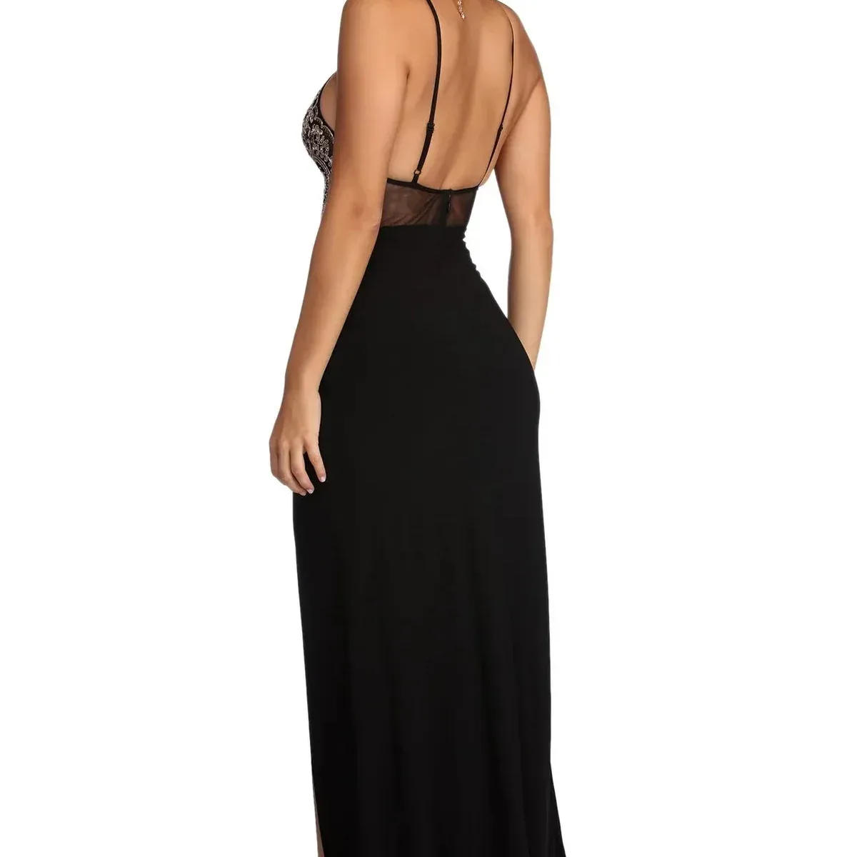 Alondra Formal Lace Halter Dress, photo 3 of 4