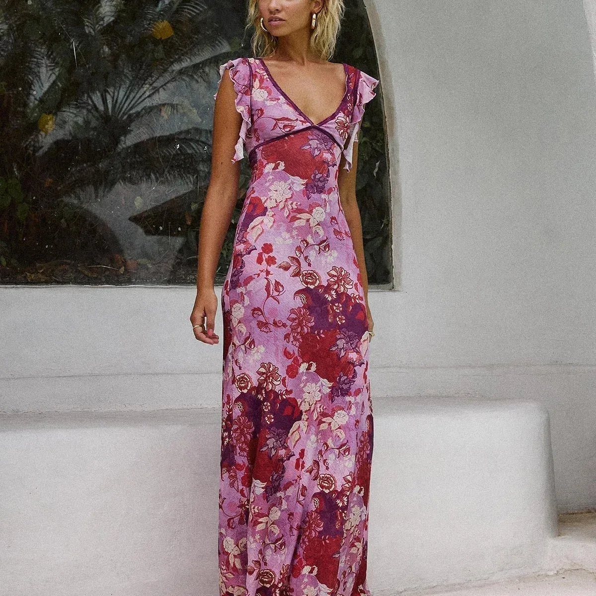 Soleila Maxi Dress Purple Multi Petite, photo 2 of 4