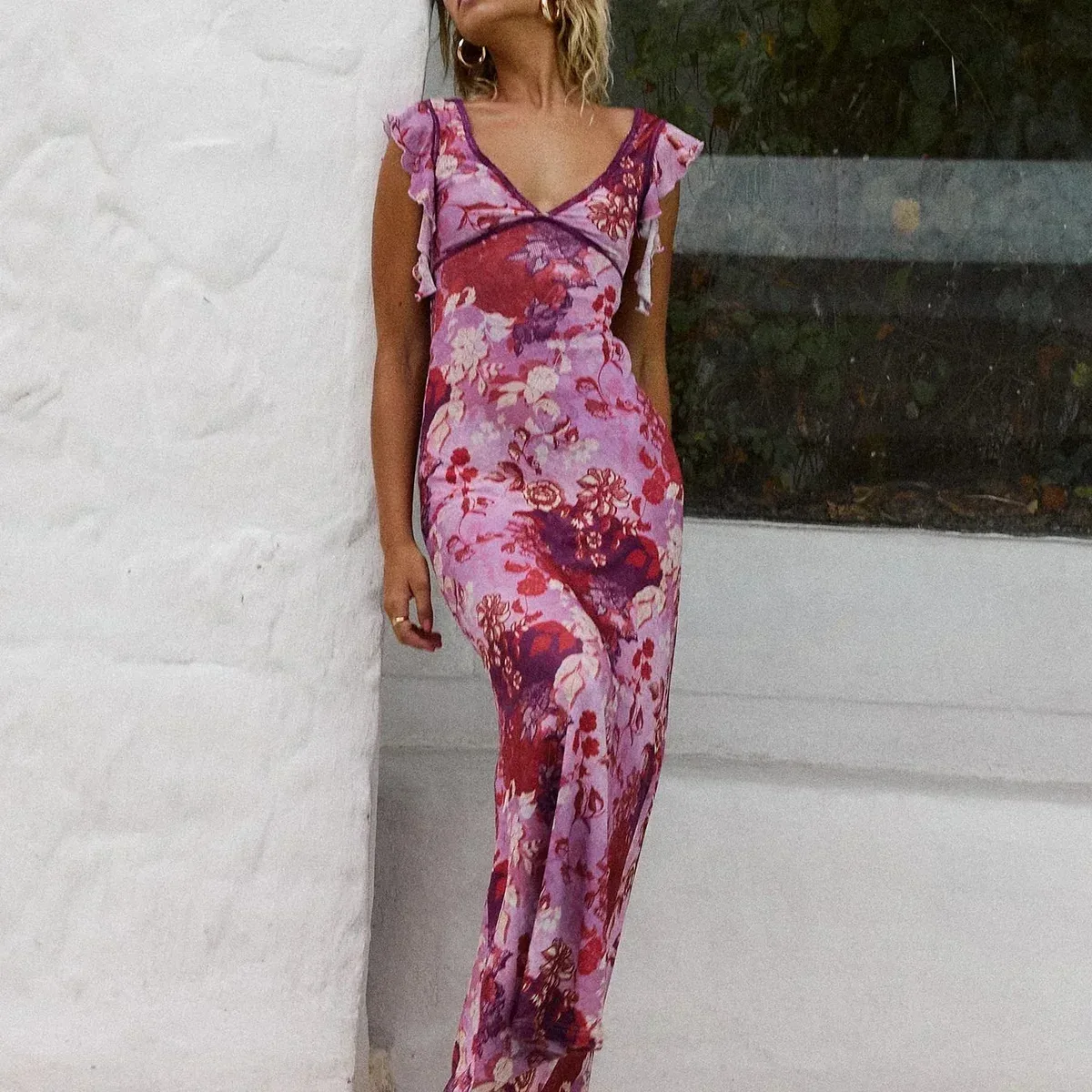 Soleila Maxi Dress Purple Multi Petite, photo 4 of 4