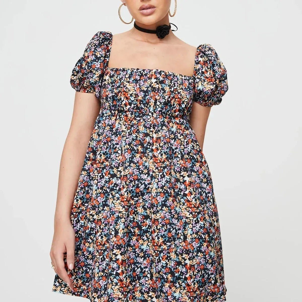 Let's Dance Mini Dress Black Floral, photo 2 of 4