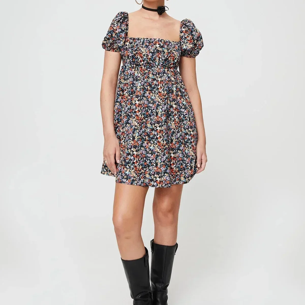 Let's Dance Mini Dress Black Floral, photo 3 of 4