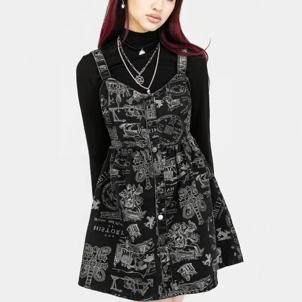 Heresy Button Up Mini Apron Dress