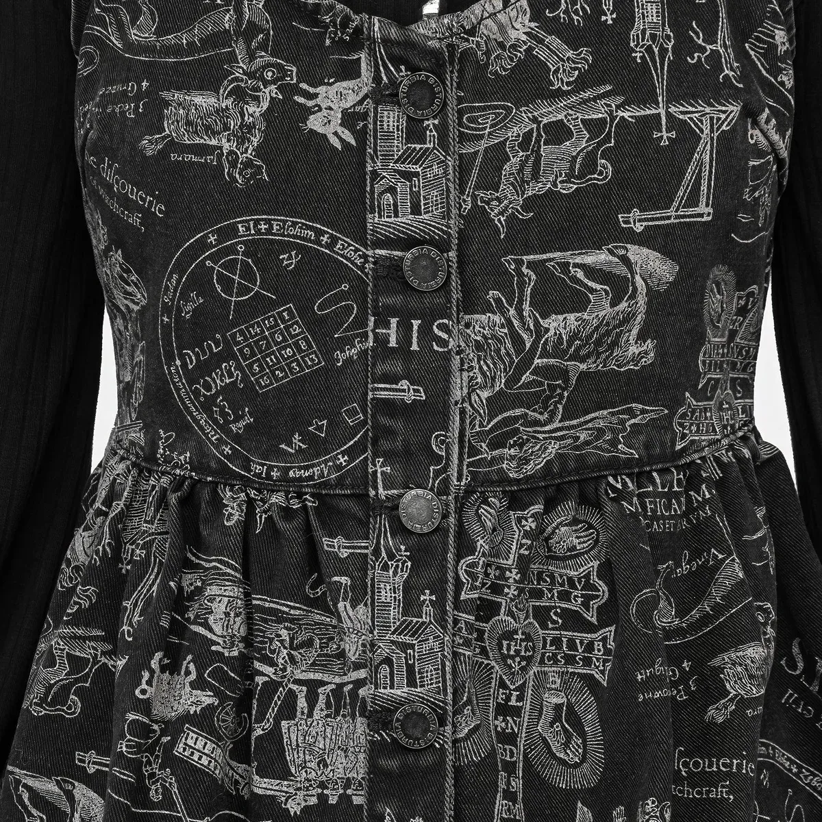 Heresy Button Up Mini Apron Dress, photo 2 of 4
