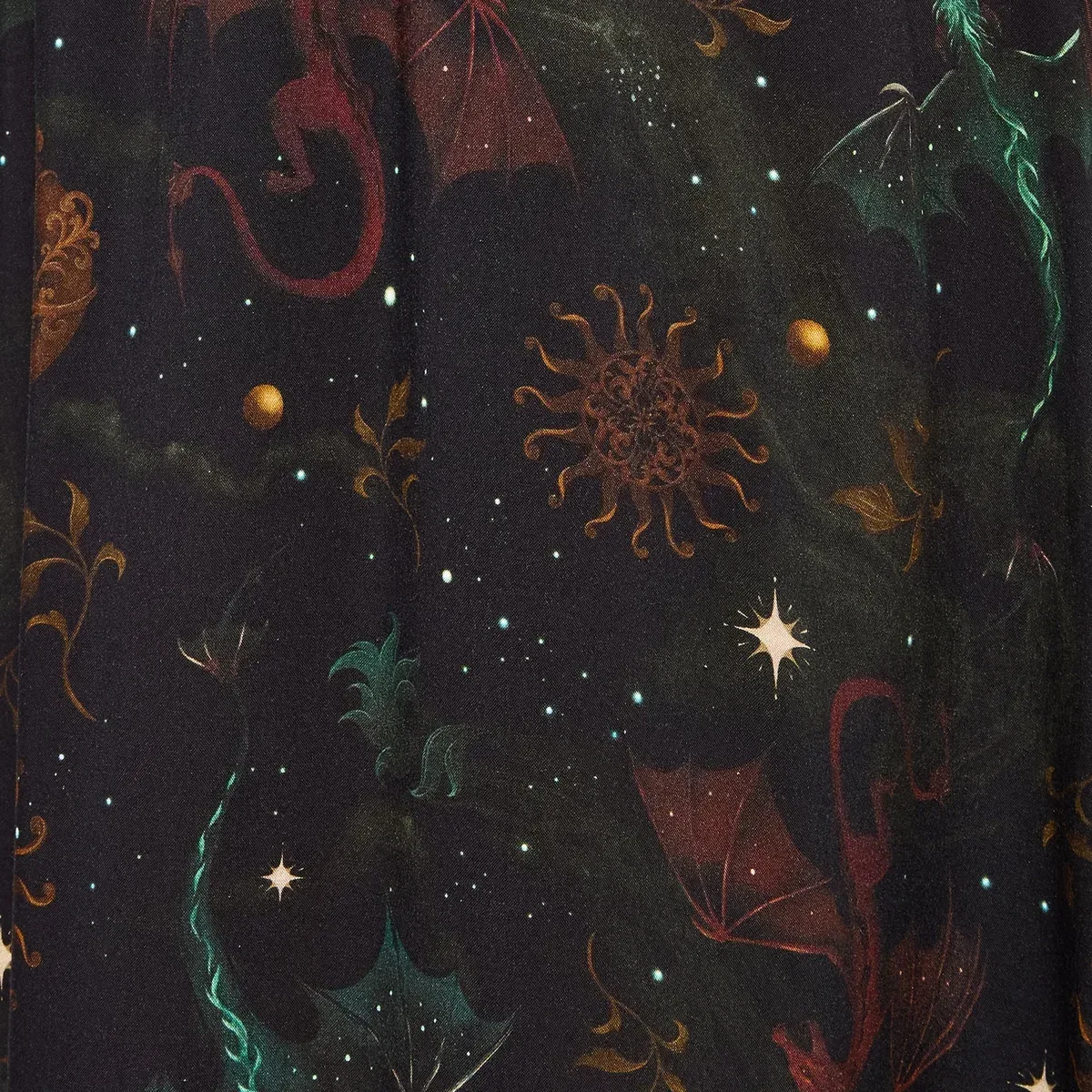 Phoenix Dragon Printed Pleated Midi Skirt, photo 2 of 4