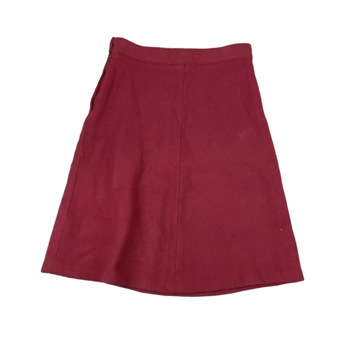 Vintage 60s 70s Red Wool Midi Skirt S 10 12, photo 3 of 4