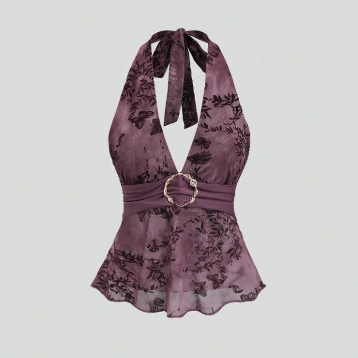 Mesh Halter Strap Camisole Top, photo 2 of 4