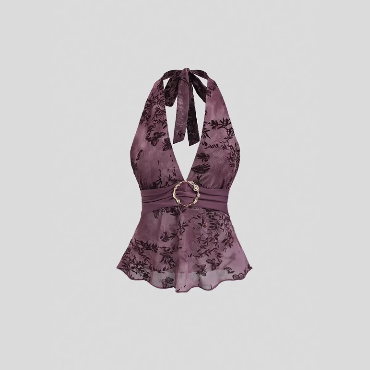 Mesh Halter Strap Camisole Top, photo 3 of 4