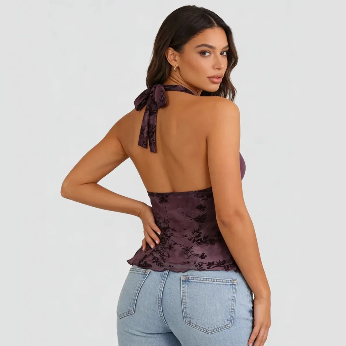 Mesh Halter Strap Camisole Top, photo 4 of 4
