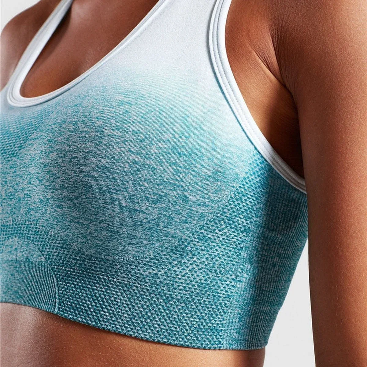 Ombre Seamless Sports Bra Push Up Gym Women Girls Fitness Bra Padded Energy Seamless Crop Top Femme Shark Yoga, photo 4 of 4