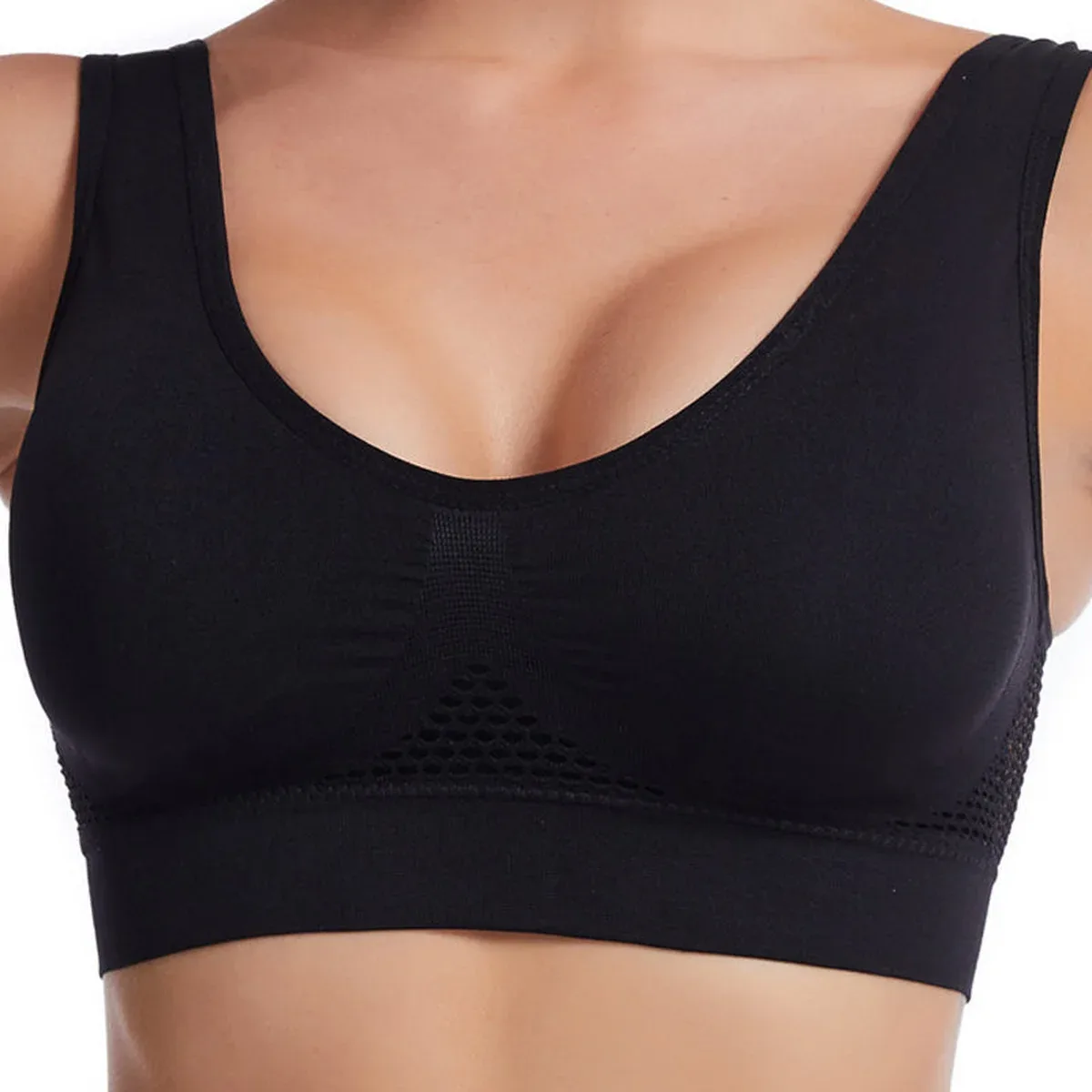 Women's Hollow Out Anti-Sagging High Support Sports Bra Breathable Yoga Top Bras - By Qivii, photo 1 of 4
