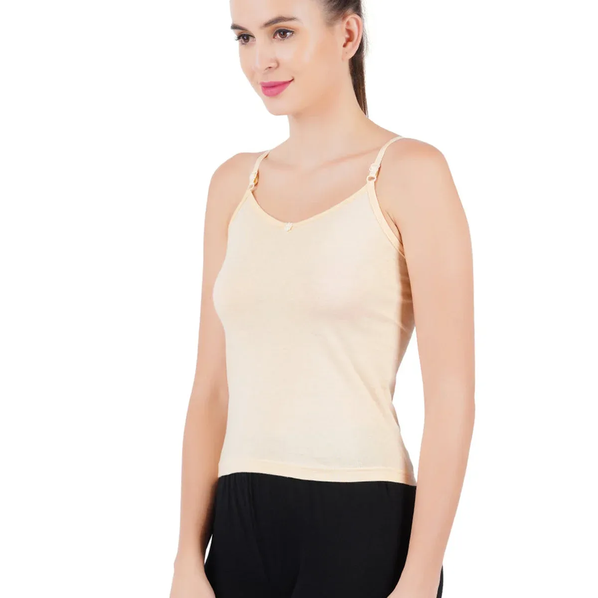 Women Adjustable Straps Skin Colour Camisole Petals (Pack of 2), photo 2 of 4
