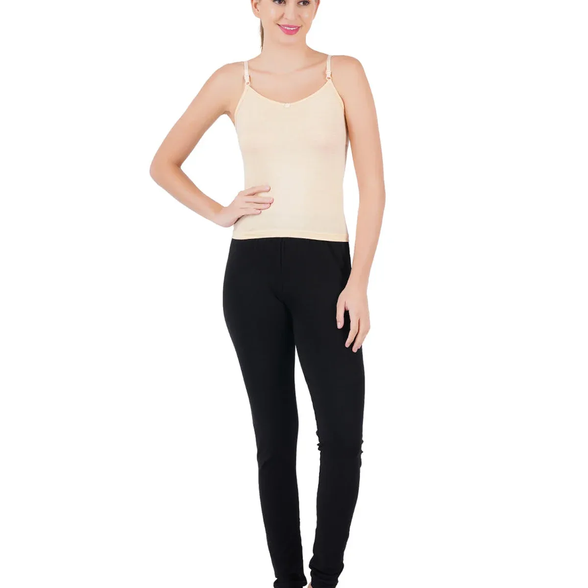 Women Adjustable Straps Skin Colour Camisole Petals (Pack of 2), photo 3 of 4