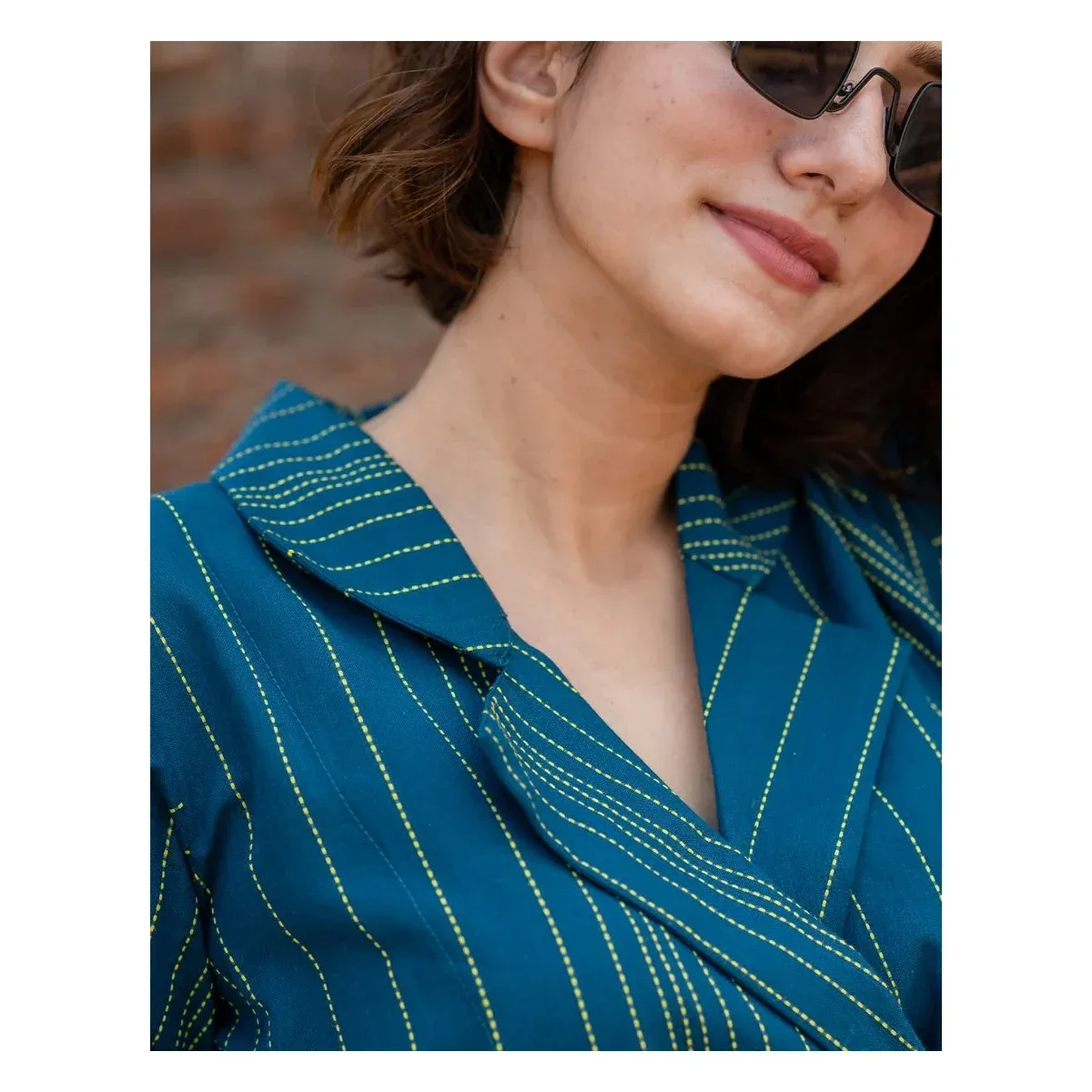 Premium Peacock Blue Blazer Co-ord Set, photo 4 of 4
