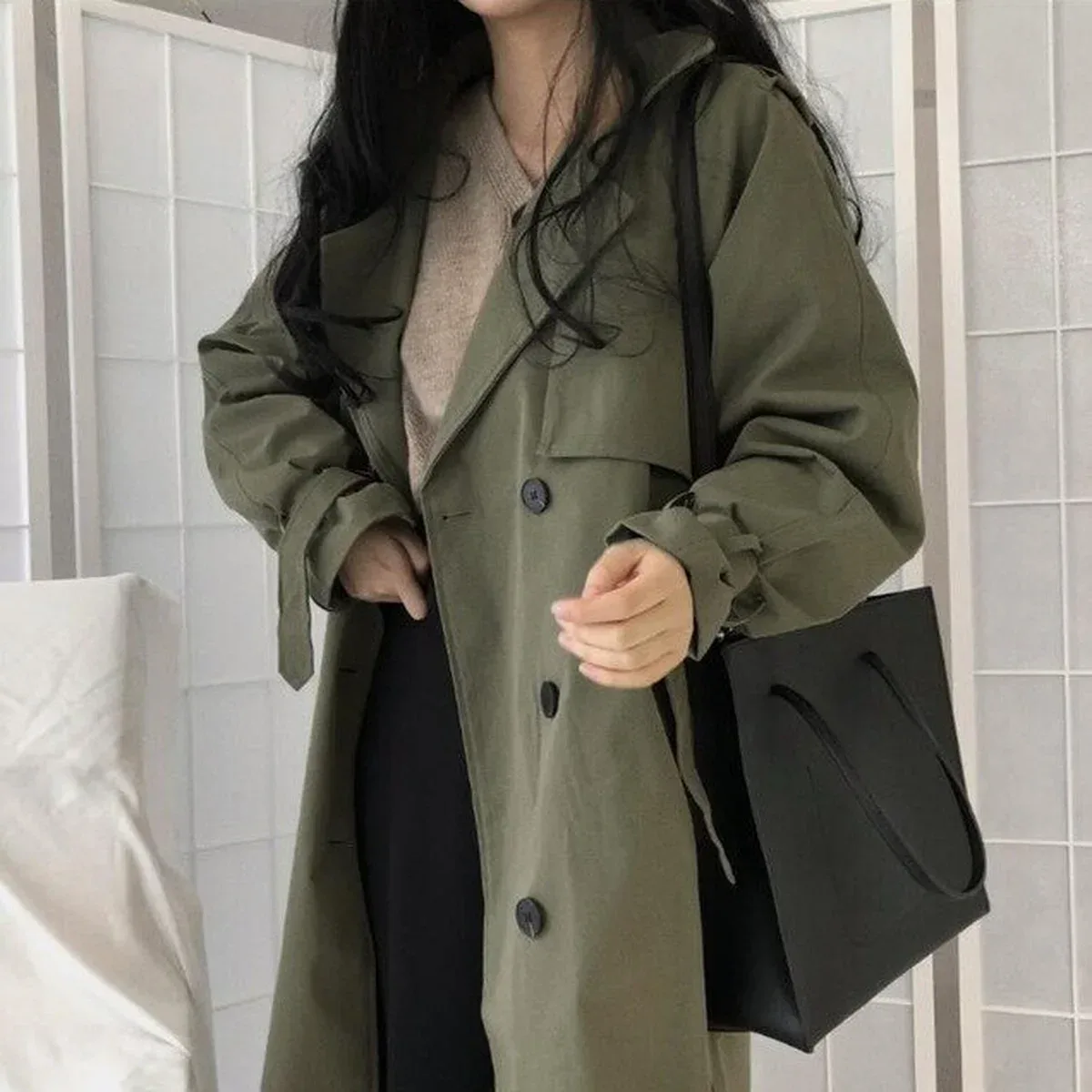 Autumn winter Trench Coat Women Windbreaker, photo 3 of 4