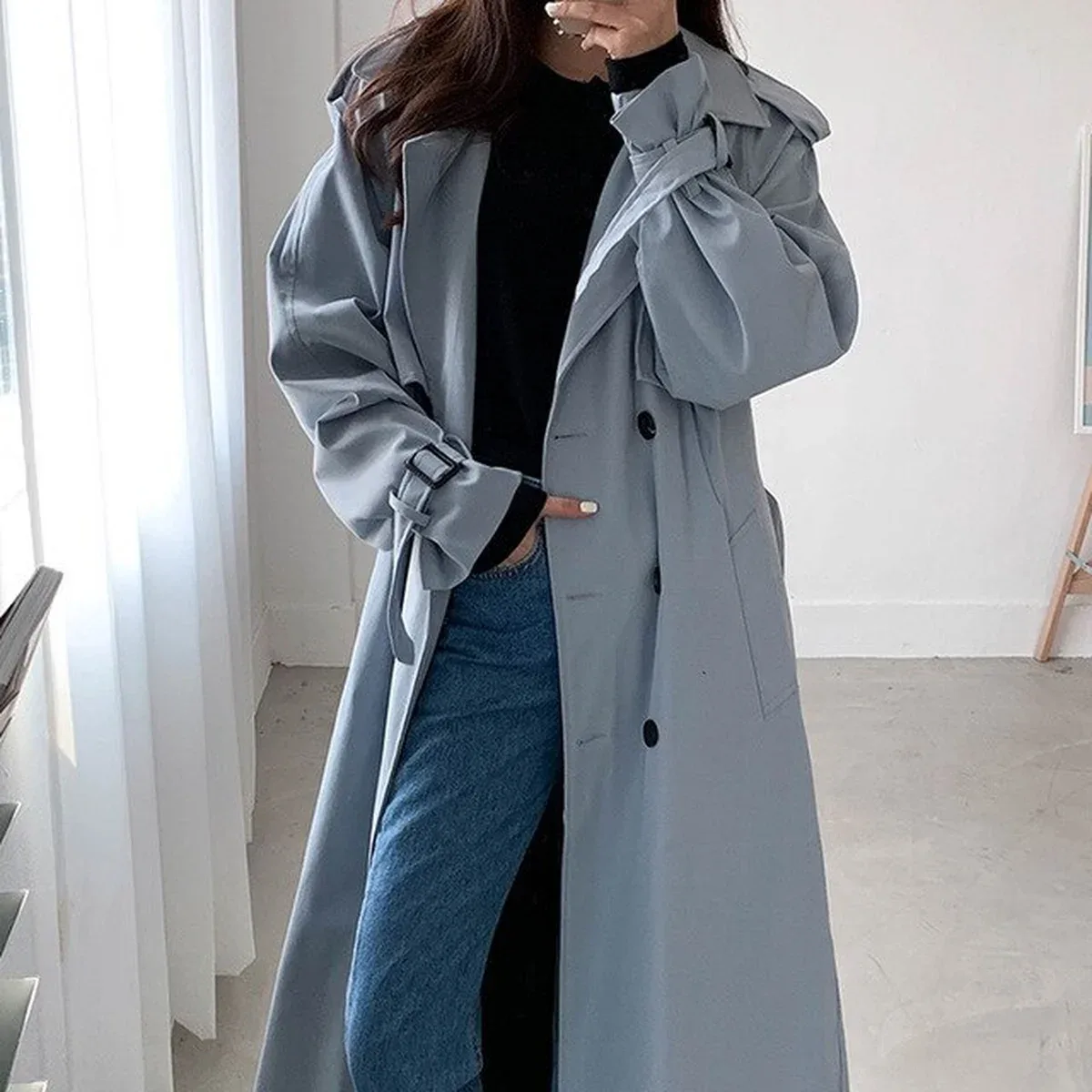 Autumn winter Trench Coat Women Windbreaker, photo 4 of 4