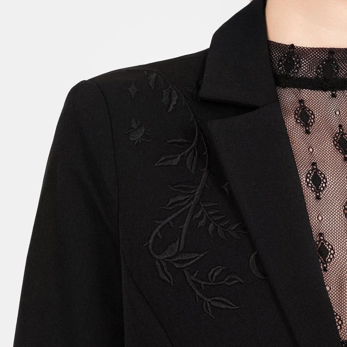 Mona Embroidered Crop Blazer, photo 2 of 4