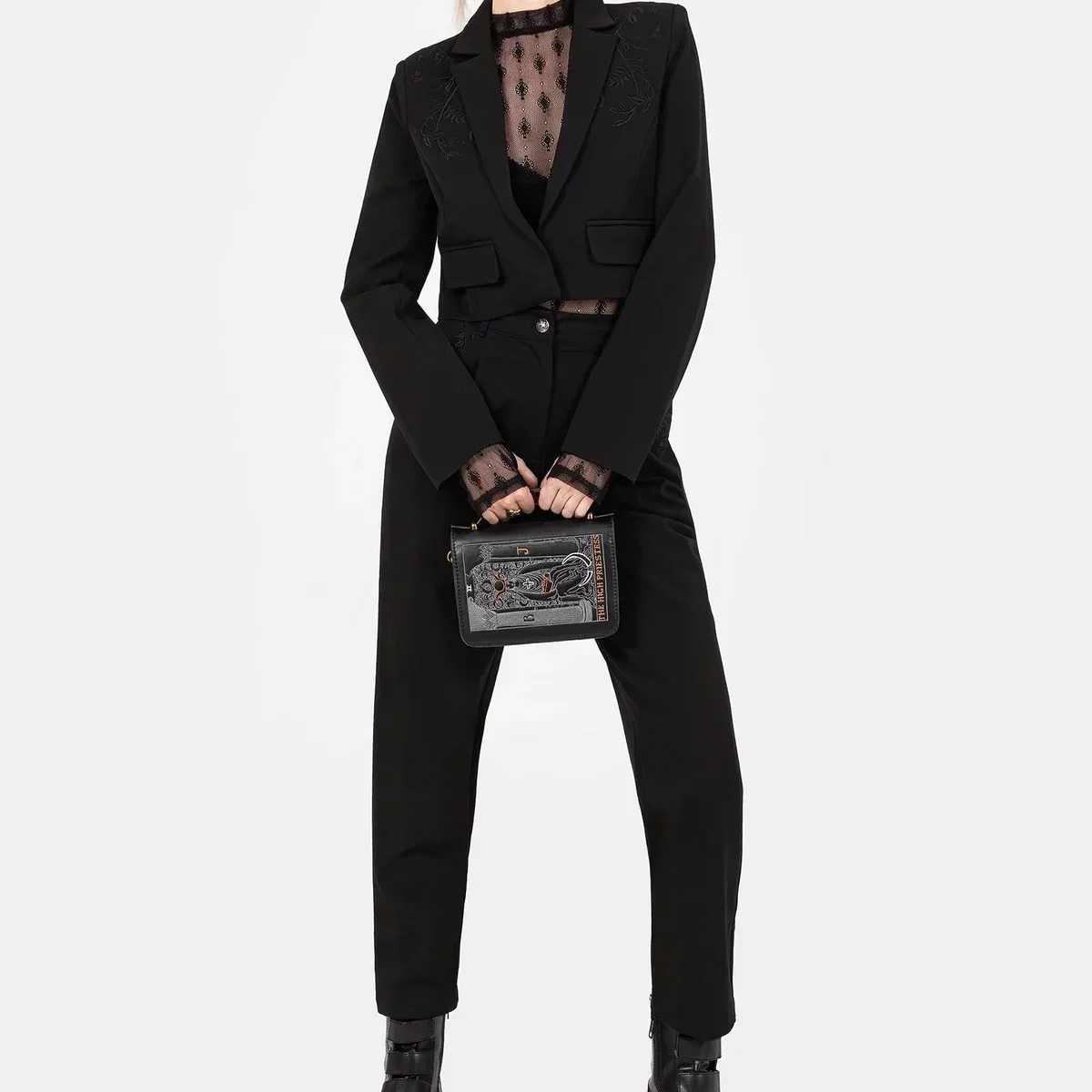 Mona Embroidered Crop Blazer, photo 4 of 4