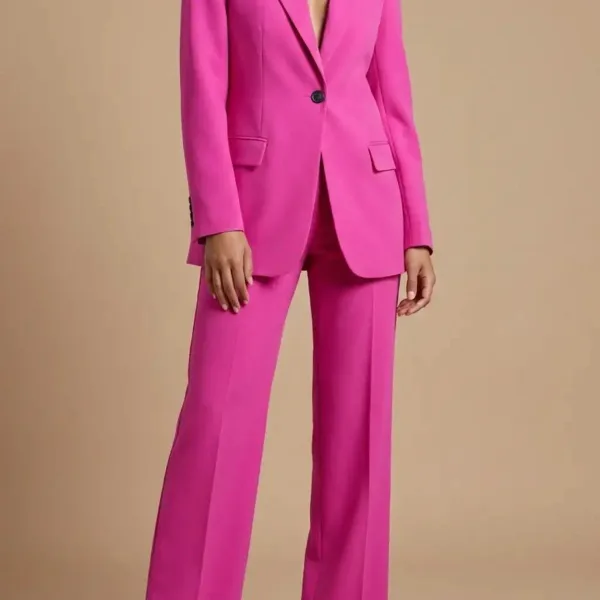 Women's Tailored Suit | Elegant Blazer with Wide Leg Trousers