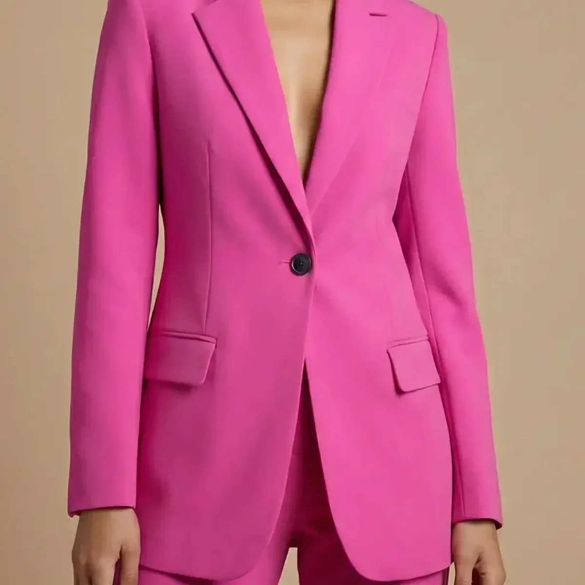 Women's Tailored Suit | Elegant Blazer with Wide Leg Trousers, photo 2 of 4