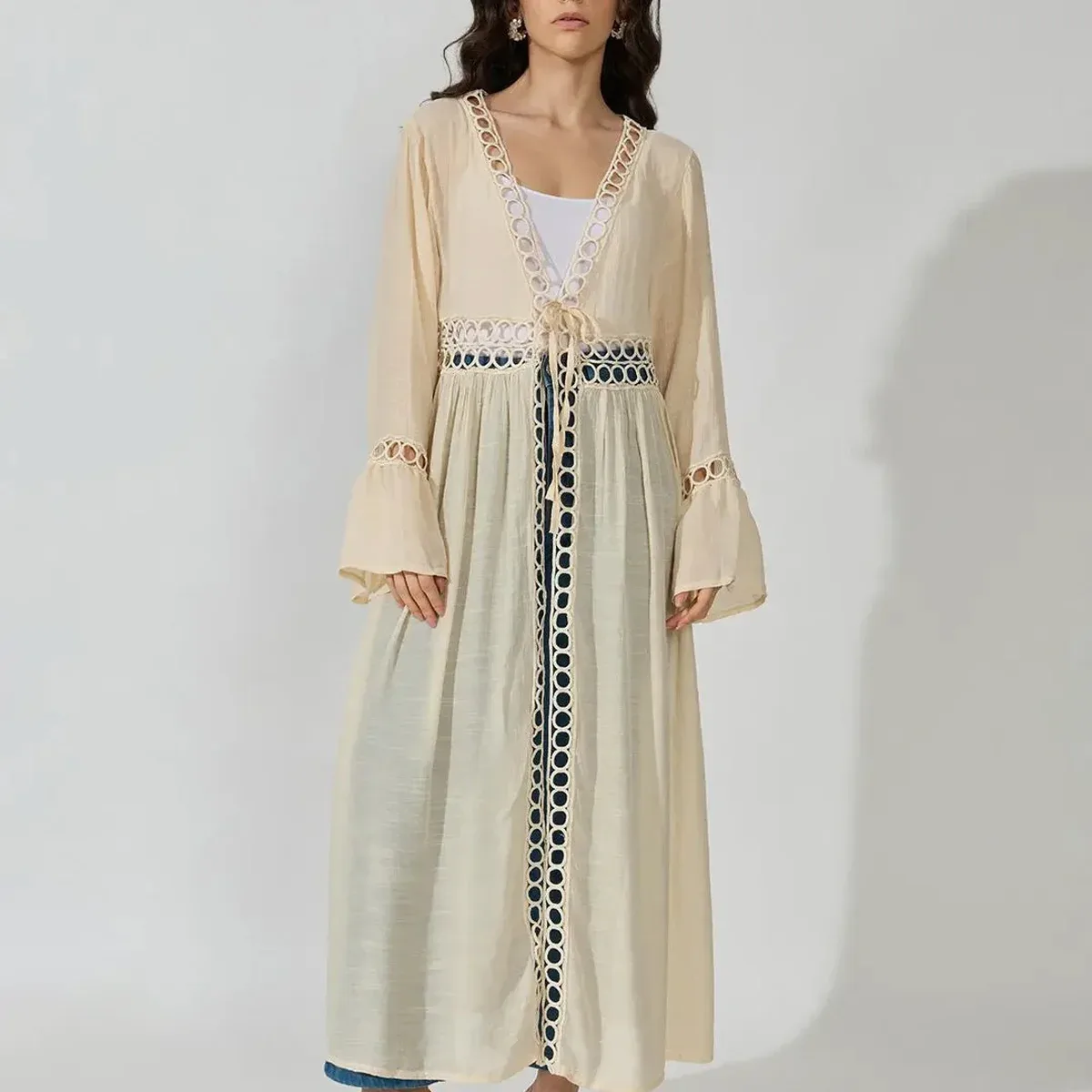 Women's Cream Longline Shrug, photo 2 of 4