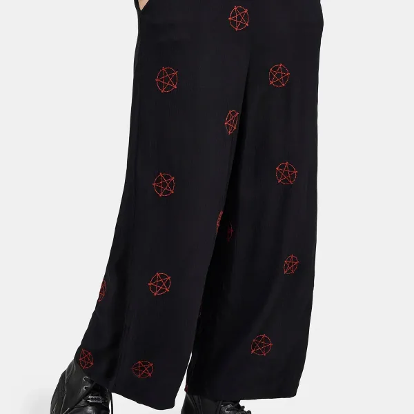 Druantia Moon Embroidery Wide Leg Culotte