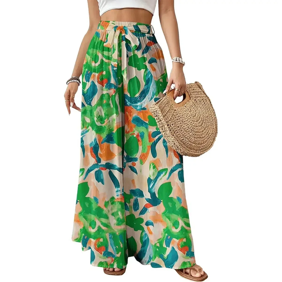 💕💕🌸 SALE Bsubseach Women's Floral Wide Leg Pants 🌸, photo 1 of 4