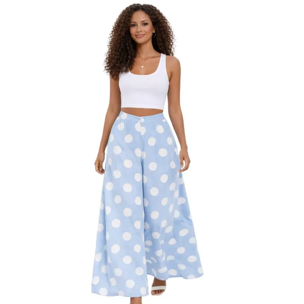 Kenna Linen Palazzo Pants - Flat Front Wide Leg
