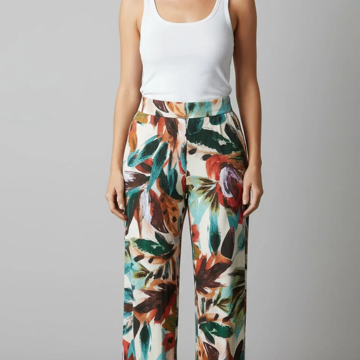 Mid Rise Straight Leg Pull-on Printed Palazzo - P2016, photo 2 of 4